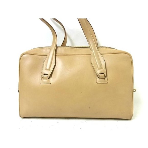 Gucci Vintage Satchel Camel Brown Leather RARE 2 Handle - Picture 6 of 10